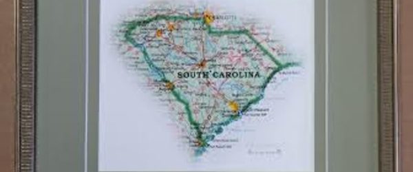 South Carolina Map! Nicely Framed