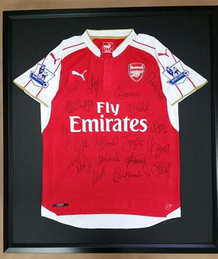 Framed Autographed Arsenal F.C. Jersey! – Columbia Frame Shop